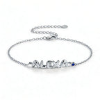 Personalised Balloon Letter Name Bracelet with Birthstone