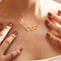 Personalised Triple Interlocking Heart Name Necklace