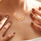 Personalised Triple Interlocking Heart Name Necklace