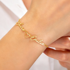 Personalized Two Name Heart Bracelet