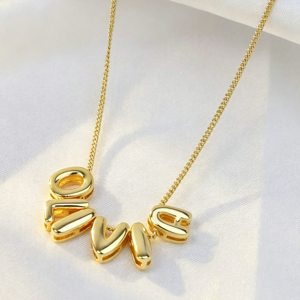 Personalised Bubble Letter Name Necklace