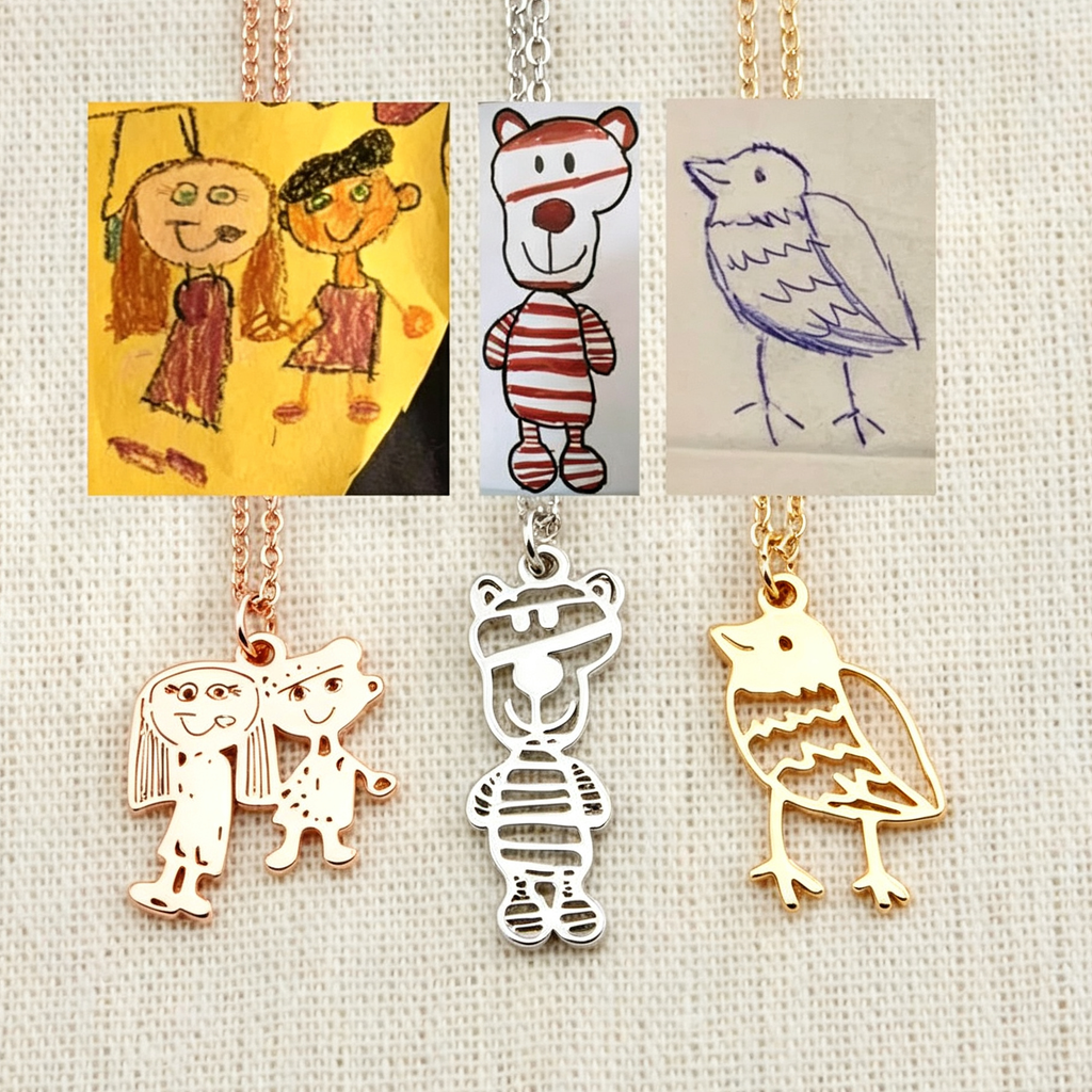 Custom Child's Drawing Necklace — Turn Your Kid's Art Into Jewellery