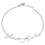 Personalized Two Name Heart Bracelet
