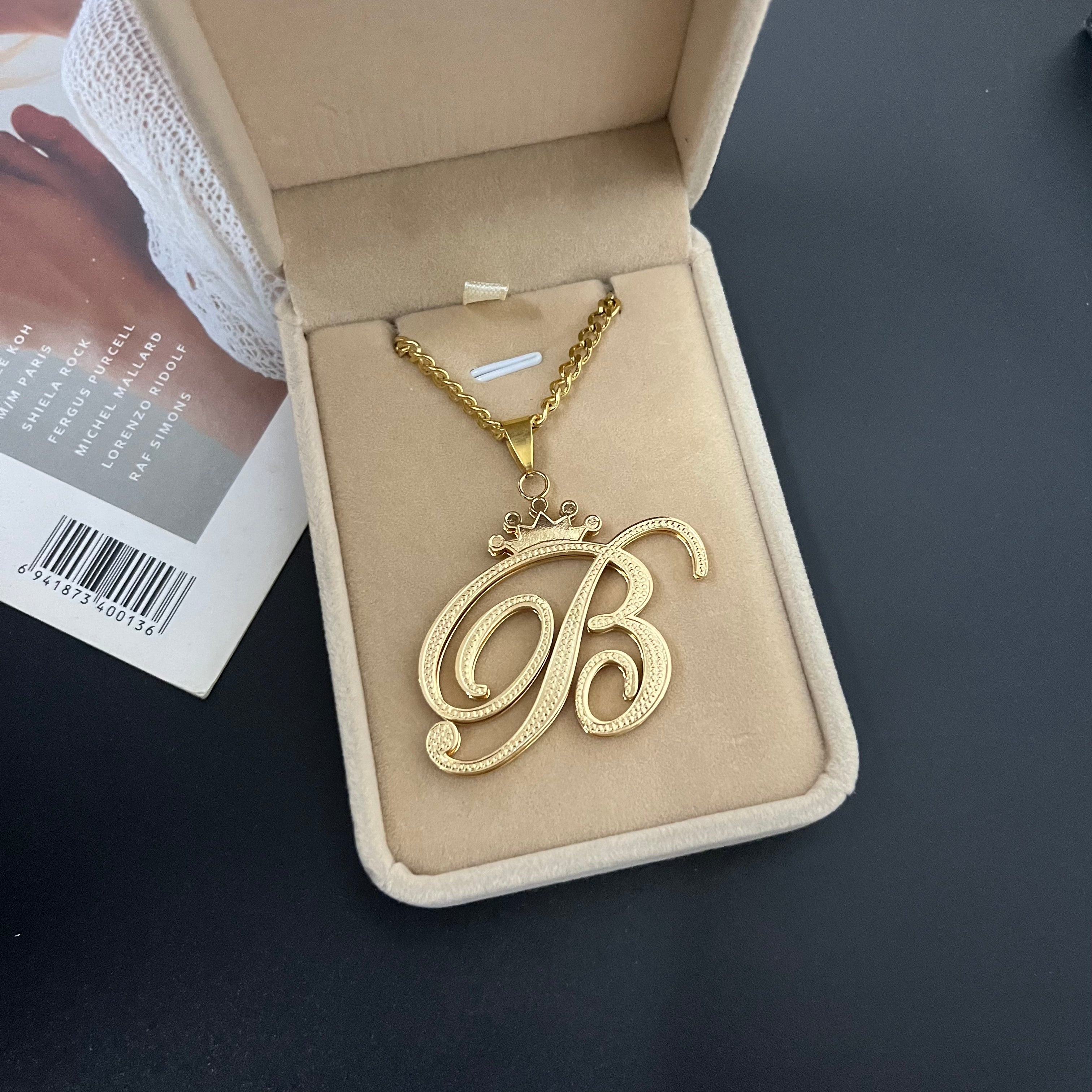 Crown Initial Letter Necklace | Gold, Silver & Rose Gold