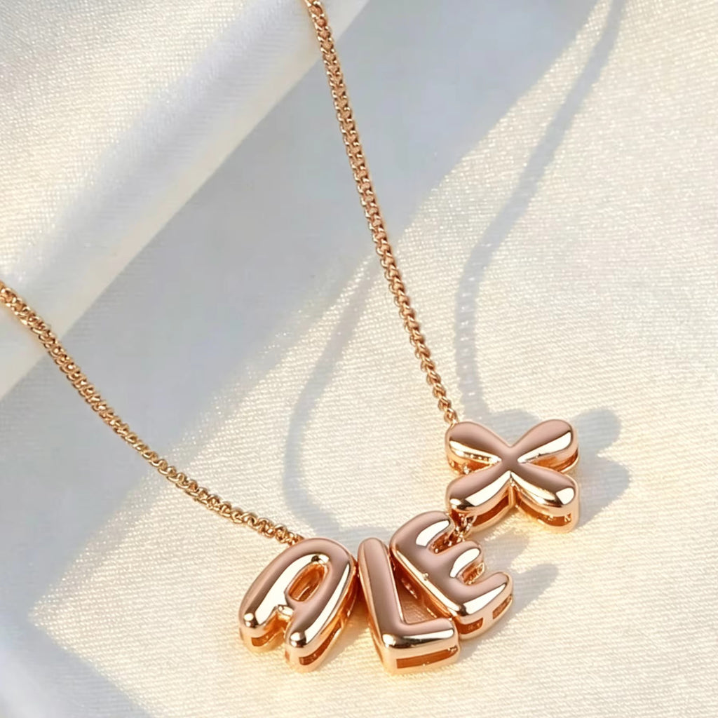 Personalised Bubble Letter Name Necklace