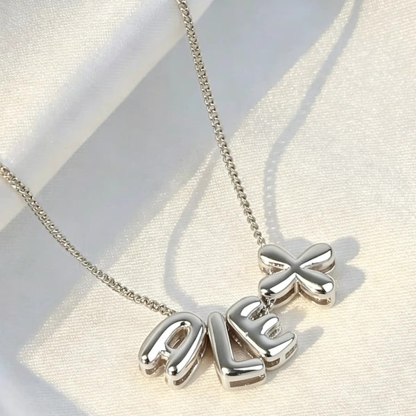 Personalised Bubble 3D Letter Name Necklace