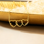 Personalised Triple Interlocking Heart Name Necklace