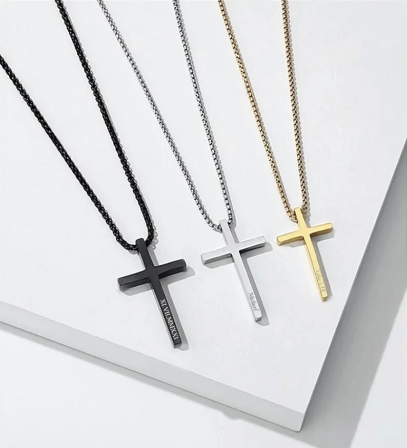 Personalised Engraved Cross Necklace