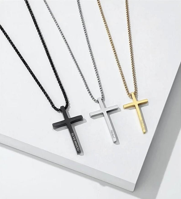 Personalised Engraved Cross Necklace