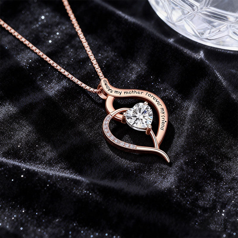 Heart Necklace with Birthstone Crystal