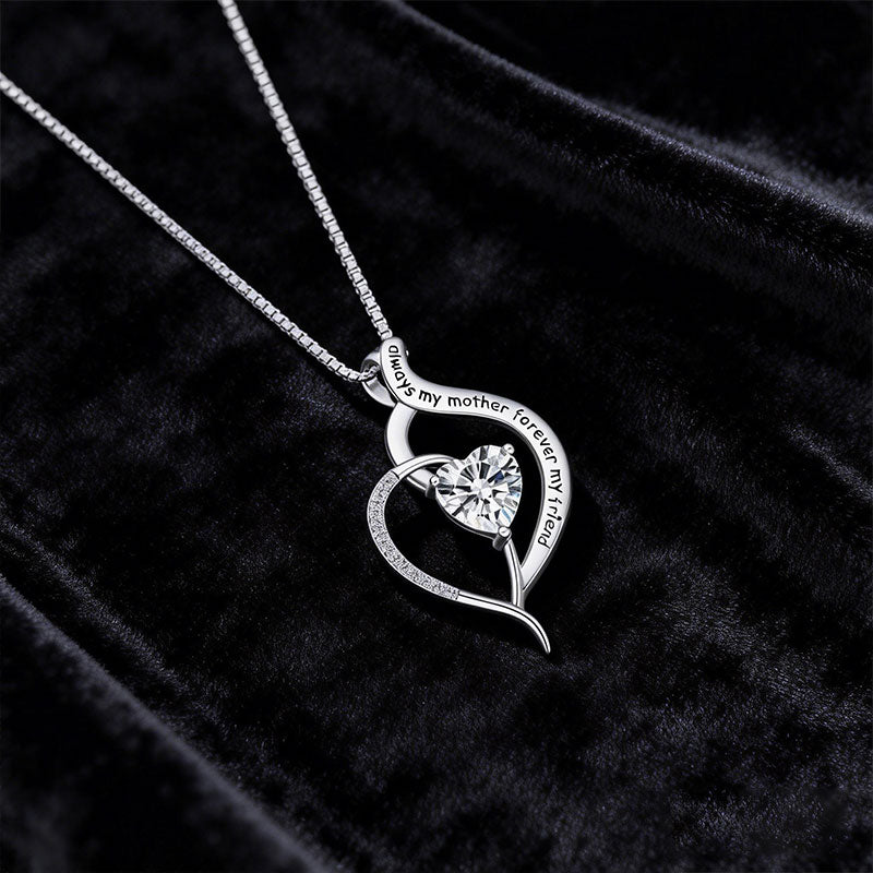 Heart Necklace with Birthstone Crystal