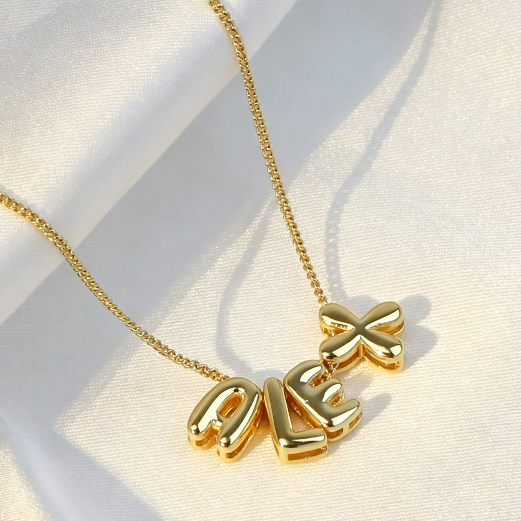 Personalised Bubble Letter Name Necklace