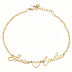 Personalized Two Name Heart Bracelet