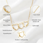 Personalised Triple Interlocking Heart Name Necklace