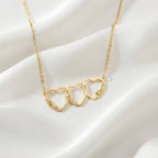 Personalised Triple Interlocking Heart Name Necklace