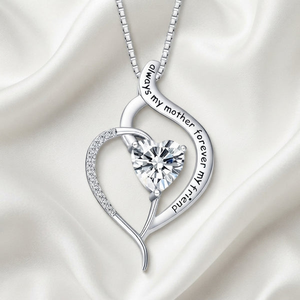 Heart Necklace with Birthstone Crystal