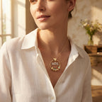 Necklace with Engraved Name Beads & Birthstone Crystals