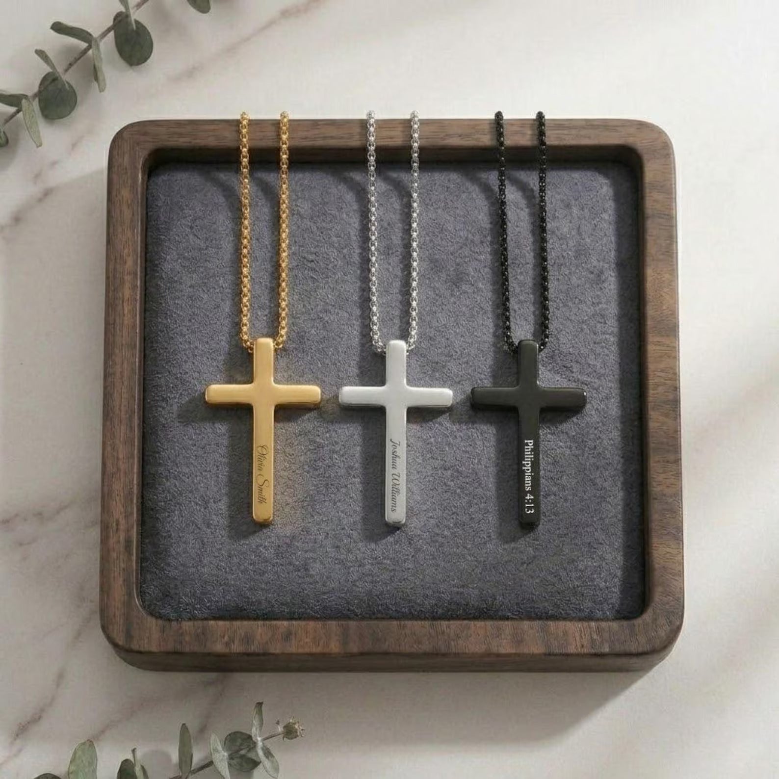 Personalised Engraved Cross Necklace
