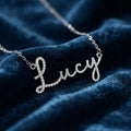 Personalised Diamond Name Necklace with Stones