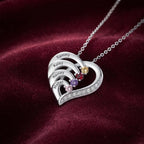 Customised Engraved Family Name Necklace with Birthstones