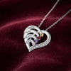 Customised Engraved Family Name Necklace with Birthstones