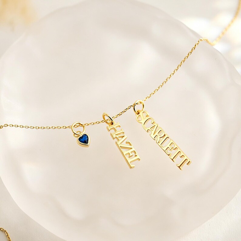 Personalised Name Necklace with Stones