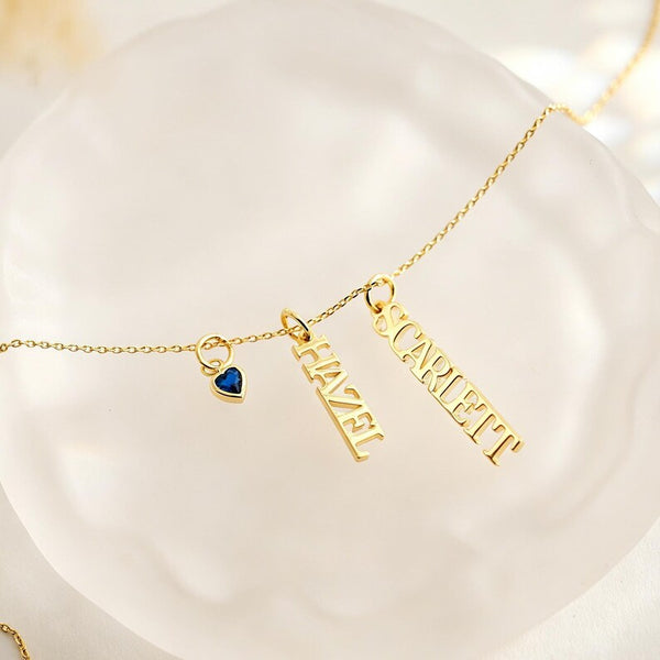 Personalised Name Necklace with Stones