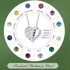 Customised Engraved Family Name Necklace with Birthstones